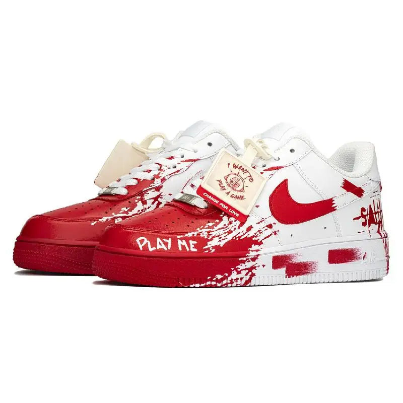[Custom AF Chainsaw Horror]Nike Air Force 1 Anti-Slip And Wear-Resistant Lightweight Height Increasing Low-Top Skateboard Sho