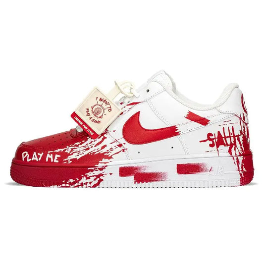 [Custom AF Chainsaw Horror]Nike Air Force 1 Anti-Slip And Wear-Resistant Lightweight Height Increasing Low-Top Skateboard Sho