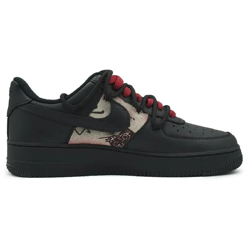 【Customize】Nike Air Force 1 Skateboarding Shoes Unisex Low-top Black/Red Sneakers shoes CW2288-001