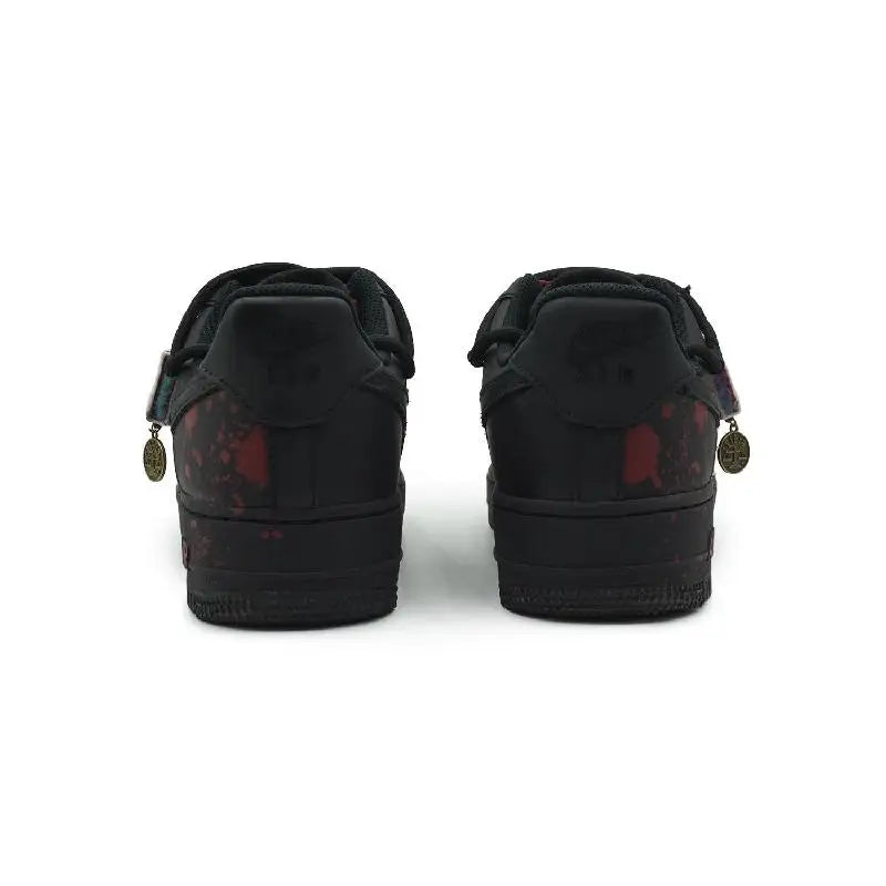 【Customize】Nike Air Force 1 Skateboarding Shoes Unisex Low-top Black/Red Sneakers shoes CW2288-001